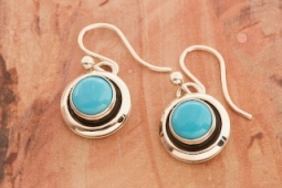 Artie Yellowhorse High Grade Sleeping Beauty Turquoise Earrings